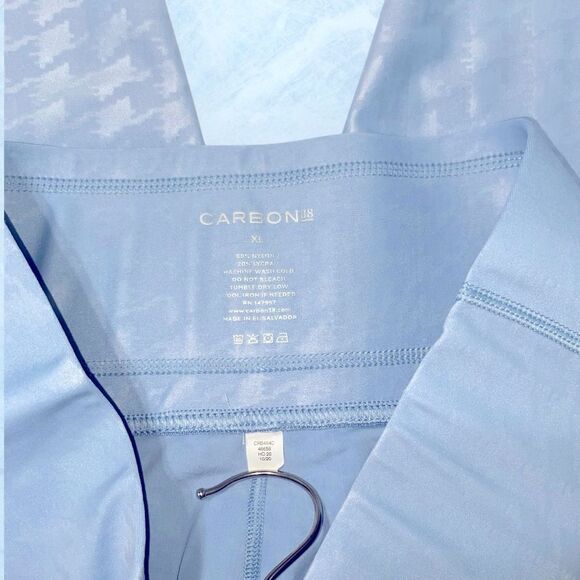 CARBON 38 Leggings Takara Shine Houndstooth Full Length Glacier Blue Size XL - Picture 8 of 12